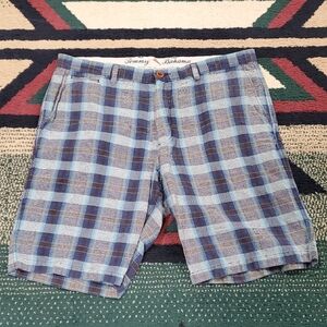 Tommy Bahama Navy and Light Blue Plaid Men's Shorts
